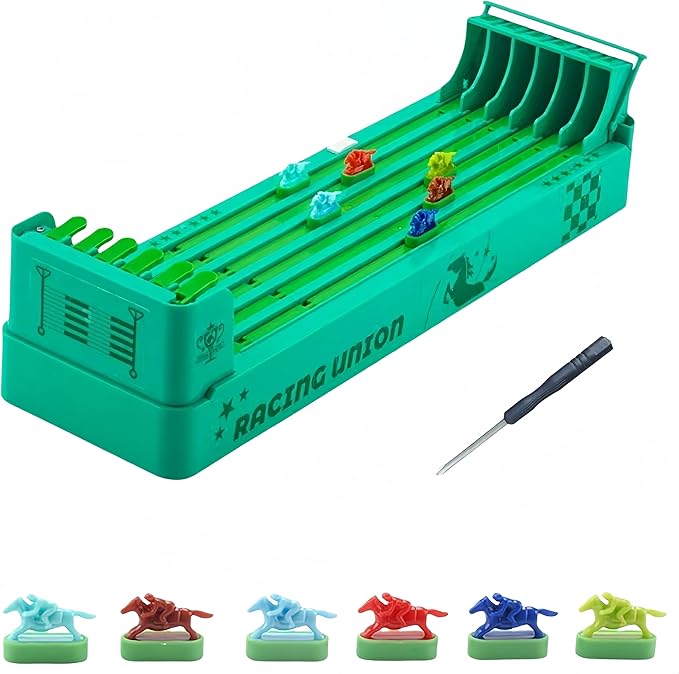 Electronic Horse Race Board Game Horse Racing Table Games Desktop Derby 6-Horse Racing GamePortable Family Party Entertainment Games (Screwdriver Attached)