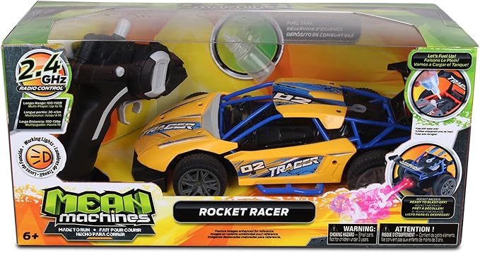 Mean Machines Rocket Racer 2.4GHz RC Rally Car (w/LED &amp Smoke Effects) Colors Will Vary