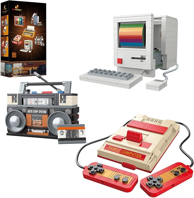 JMBricklayer Adult Vintage Building Sets 20132 Retro Game Console Computer Radio Collectible Model to Build Nostalgic 80s Gifts for Retro Lovers and Gamers Unique Vintage Decor Elements(552 Pieces)