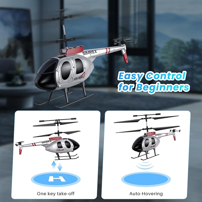 SIMREX RC HelicopterRemote Control Helicopter Toy for Kids &amp Beginners Altitude Hold 2 Speeds2 Batteries Gift for Kids Boys Girls
