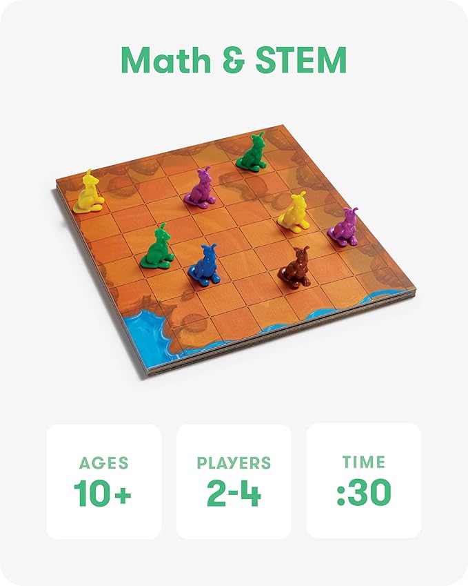 SimplyFun High Tail It Strategy Board Game - Kangaroo Jumping Game for Kids and Families - Ages 10+ 2-4 Players