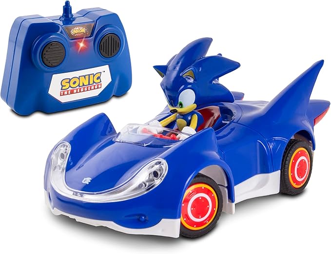 Sonic &amp Sega All-Stars Racing RC: Sonic - NKOK (681) 1:28 Scale 2.4GHz Remote Controlled Car 6.5 Compact Design Officially Licensed Sega Sonic The Hedgehog Battery Powered Ages 6+