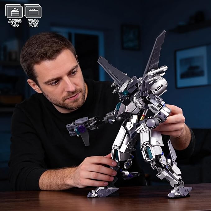 HIGH GODO J35 Mech Robot Transforming Building Blocks Set for Adults Combat Warrior Justice Hero Soldier Mech Model Building Kit Cool Creative Robots Toys Gift for Teens 14+ 700+ Pieces