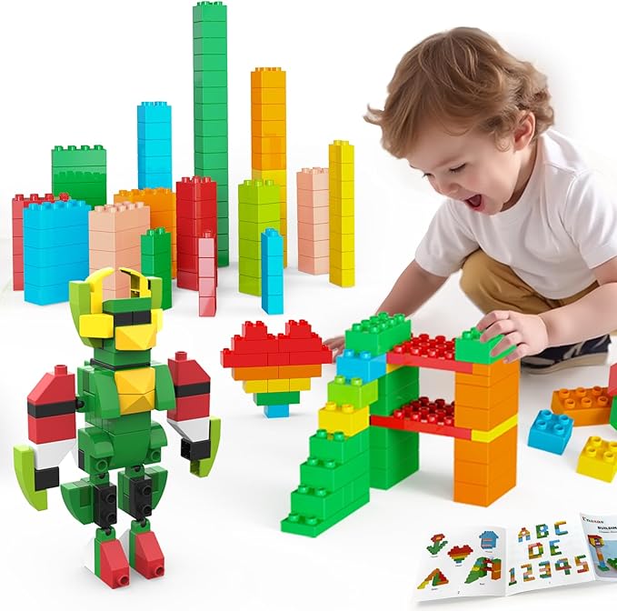 Building Blocks for Kids Ages 3-8| 8-Color Building Bricks for Toddlers Development Creativity and Motor Skills| 209-piece Toy Building Sets for Ideal Christmas/Birthday Gifts for Boys &amp Girls