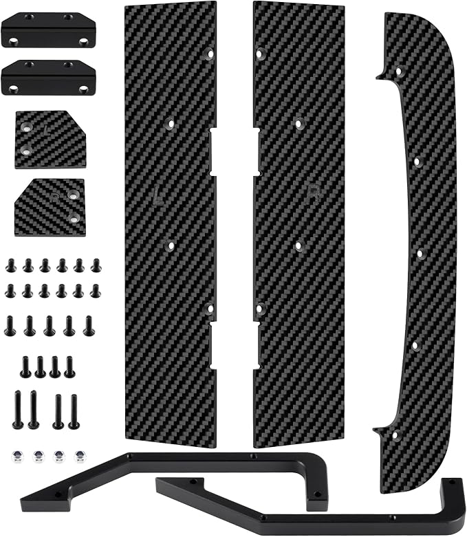 RCLIONS 1set Carbon Fiber Front&ampRear SplitterChassis Widening Side Skirts for ARRMA Infraction BLX 3S 1/8 Racing Car Upgrade Parts (Black)