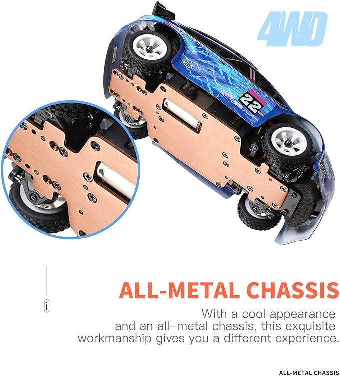 Goolsky WLtoys 284010 RC Drift Car 1:28 Scale 2.4GHz Remote Control Car 4WD 30KM/H High Speed RC Racing Cars with Metal Chassis for Adults