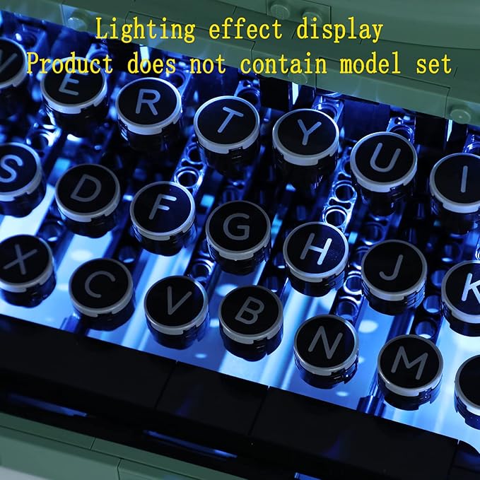 LED Light Kit Compatible with Lego Typewriter - Lighting Set for Ideas 21327 Building Model (Model Set Not Included)