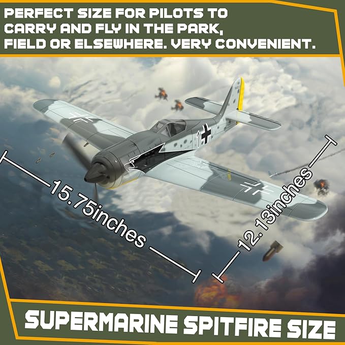 RC Plane 4 Channel RC Airplane FW190 Ready to Fly with Upgraded Xpilot Stabilization System &amp One Key Aerobatic Remote Control Airplanes for Beginners Adult