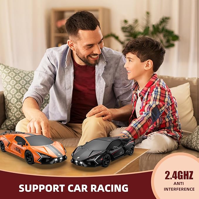 RC Drift Car 2.4GHz Drifting RC Cars 1/24 4WD Drift Car Fast Remote Control Vehicle with LED Lights Rechargeable Battery and Drifting Tires Racing Sport Toy Cars for Adults Boys Girls Kids