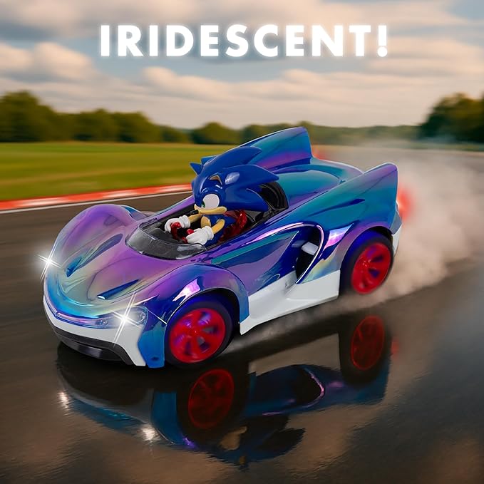 NKOK Team Sonic Racing R/C Ready to Run Sonic Glow Racer with Turbo Boost and Lights