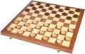 VAMSLOVE 15inch Checkers Folding Wooden Game Set 100 Square Checkerboard International Checkers Draughts Board 10x10 for Kids with Pieces Storage Slots (Instructions Included)