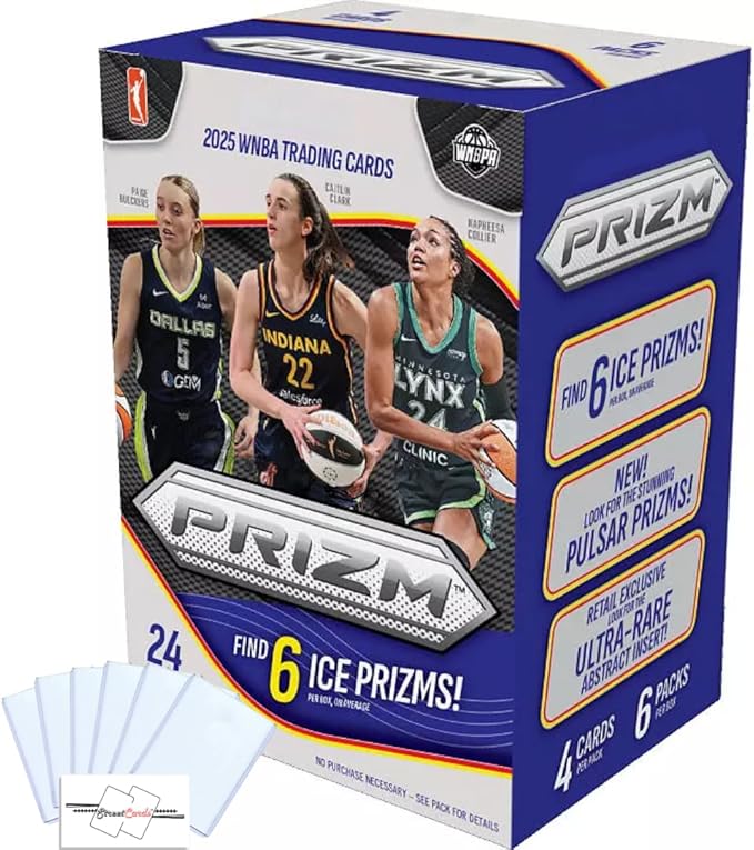 2025 Prizm Women's Basketball WNBA Blaster Box with 24 Trading Cards + 6 Toploaders and StreetCards Magnet!