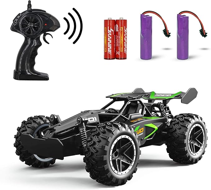Remote Control Car RC Cars for boys age 8-12 Toys Cars for boys age 4-7 1:18 2.4Ghz Monster RC Truck Toys for Girls Off Road RC Crawler Easter Basket Stuffers Gifts for Kids(Black green)