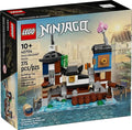 LEGO NINJAGO 40704 Micro Docks Building Set: Miniature Version of NINJAGO City Docks with Market Tearoom Arcade and Apartments (275 pcs)
