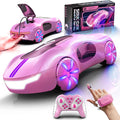 Gesture Sensing Remote Control Car Drift RC Stunt Car with Light Spray &amp Sound 2.4GHz Hobby RC Cars Toy for Kids 360° Rotate Birthday Gifts for Boys Girls 6-12（Pink）
