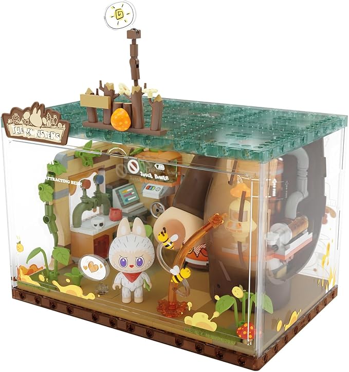POP MART The Monsters Forest Secret Base Series Blocks-Juice Maker Labubu Building Toy Set Interactive Building Toy for Kids Boys and Girls