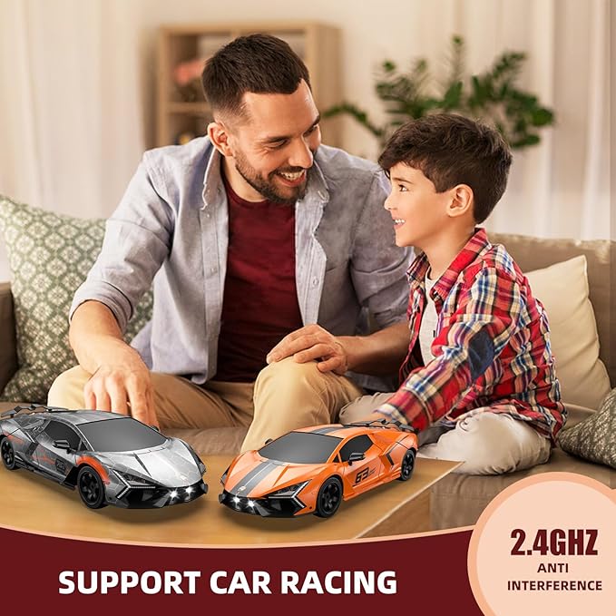 RC Drift Car Remote Control Cars for Boys 2.4GHz Drifting RC Car 1/24 4WD Racing Hobby Sport Cars Toys for Adults with LED Lights Rechargeable Battery and Drifting Tires Gift for Kids Girls