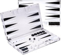 Bey-Berk Emmy Multi-Color Acrylic Backgammon Set – 14 Board Game with Magnetic Closure Travel Storage Case