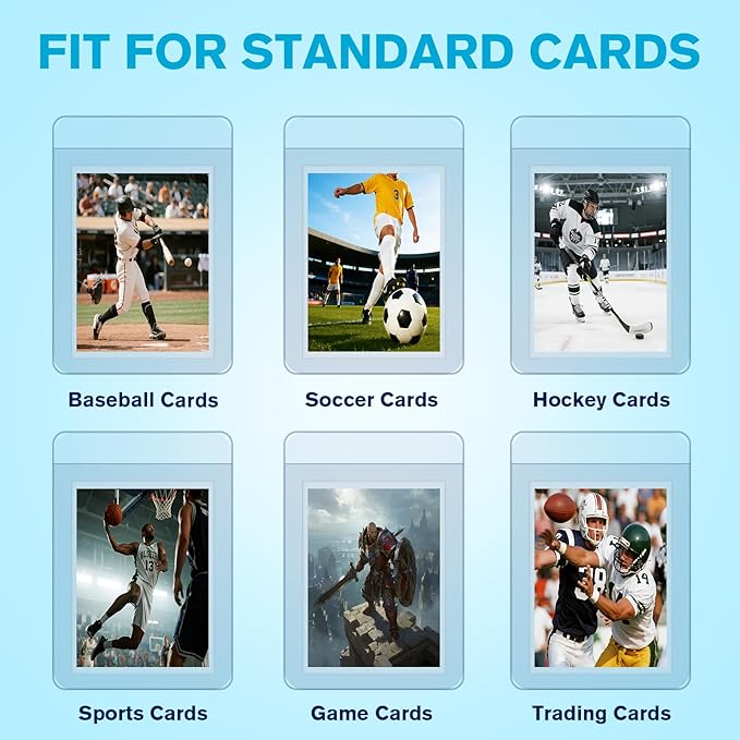 400ct Card Protectors - 200 Semi Rigid Card Sleeves and 200 Soft Sleeves Semi Rigid Card Holder Semi Rigid Baseball Cards Sleeves Protectors Graded Trading Cards Sleeve
