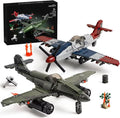 WW2 Military Airplane Toy Building Sets Compatible with Lego Me 262 Fighter Jet &amp P-51D Plane Army Model Kits for Military Fans Kids &amp Adult
