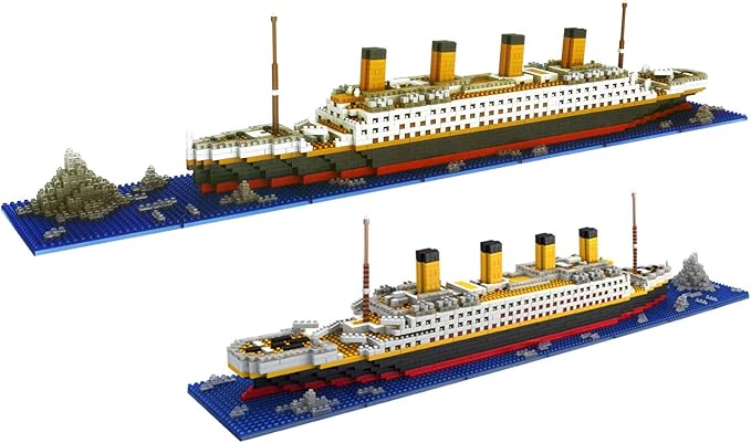 dOvOb Micro Mini Blocks Titanic Model Building Set with 2 Figure 1872 Piece Mini Bricks Toy Gift for Adults and Kids