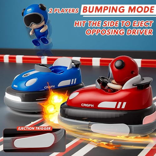 2-Player Battle 2-5 rc Car Toddler Boys Easter Toy | Cartoon Remote Control Bumper Cars with Light &amp Sound – Racing Set (Drift + Collision Modes) | 360° Spinning | Rechargeable Kids’ Race Cars