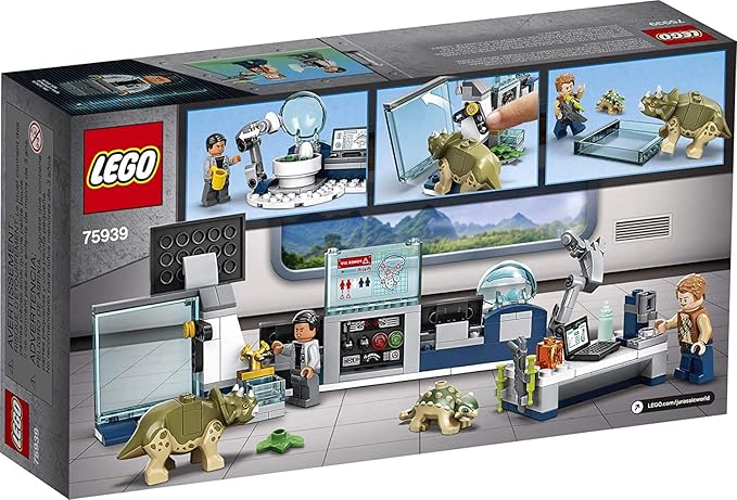 LEGO Jurassic World Dr. Wu's Lab: Baby Dinosaurs Breakout 75939 Fun Dinosaur Toy Building Kit Featuring Owen Grady Plus Baby Triceratops and Ankylosaurus Toy Dinosaur Figures (164 Pieces)
