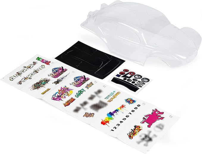 SummitLink Custom Body Clear Unpainted with Stickers Compatible for 1/10 Scale RC Car or Truck (Truck not Included) STB-C-01