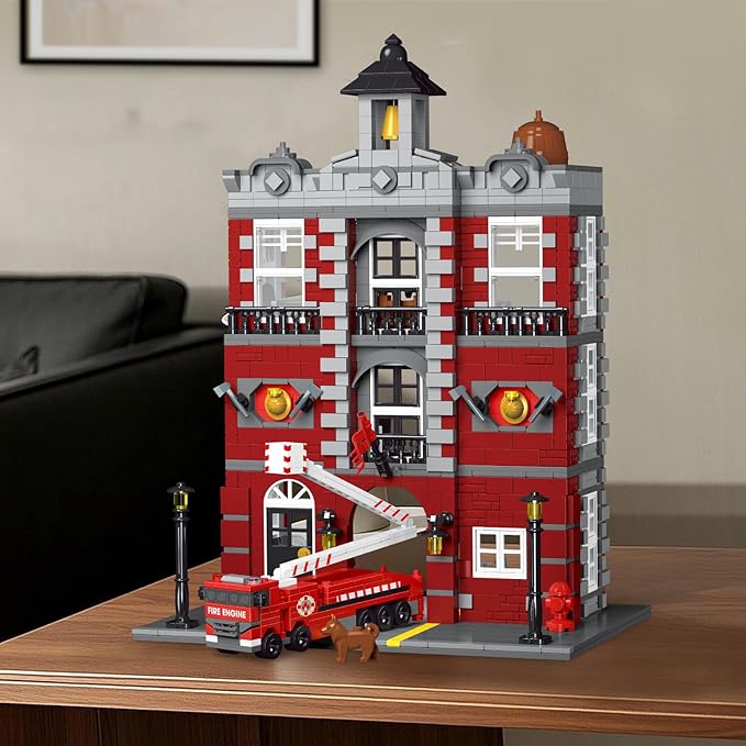 City Fire Rescue Building SetCompatible with Lego Fire Truck Building BlocksBirthday Gifts for Children and Adult (1823 PCS)