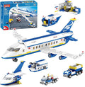 City Passenger Airplane Building Set510 PCS STEM 6 in 1 Airport Passenger Plane Building Block Toy with Baggage Truck Shuttle Bus Christmas Birthday Gifts for Adults Boys Girls Age 6-12+