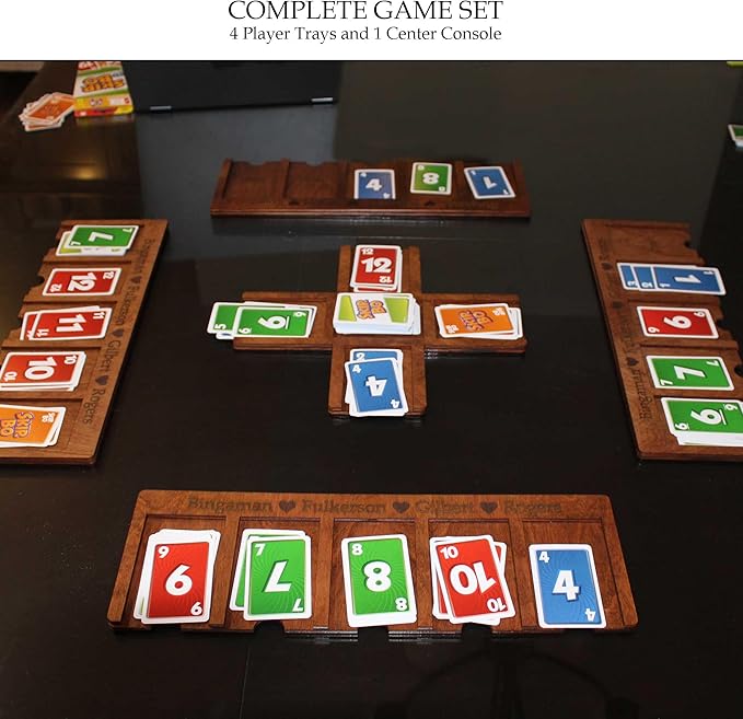 Personalized Compatible with SKIPBO Card Game Player Organizers - Compatible with SKIPBO Game Board - Personalized Compatible with SKIPBO Gameboard | 4 Player Trays