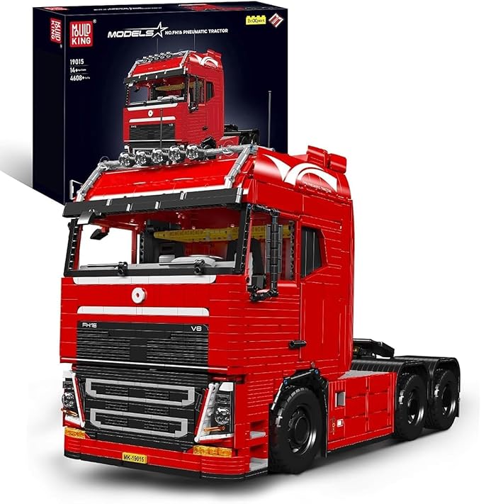 Mould King Tractor Truck Block Kits Model MOC 19015 Building Blocks Set to Build Gift for Age 14+/Adult Collections Enthusiasts(4608 Pieces with Motor/APP Remote Control)