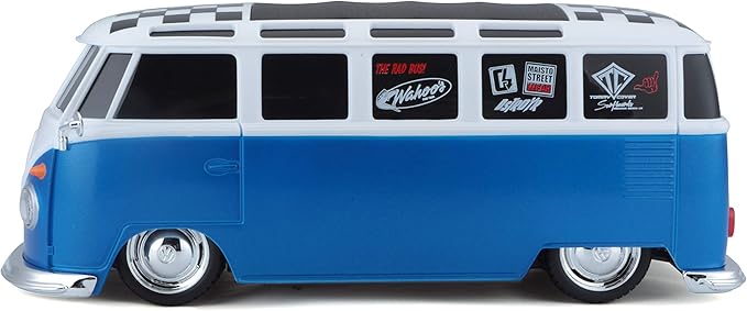Maisto 1:24 RC VW Van Samba 2.4GHZ Remote Control Vehicle White/Blue (81529-00000009)