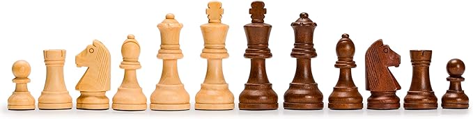 Husaria Staunton Tournament No. 5 Chessmen with 2 Extra Queens and Wooden Box 3.5-inch Kings