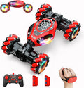 Gesture RC Car 1:18 4WD Transform Off-Road Stunt Car with Gesture &amp Remote Control 360° Flips Drift Vehicle with LED Lights Music All Terrain Toy Cars Gifts for Boys Girls Age 6-12