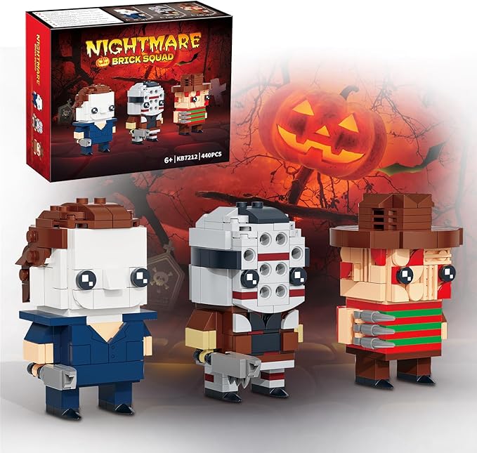 Halloween Horror Figures Building Block Set Action Figure Compatible with Lego Brick with Michael Jason &amp Freddy Horror Haunted Figure Building Kit by Horror Films Halloween Toys Decor(440PCS)