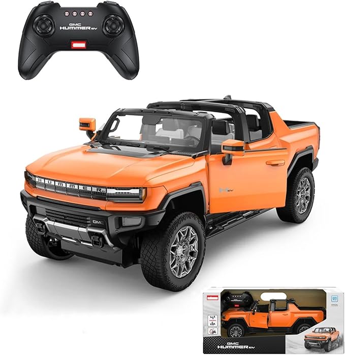 1/16 RC Raing Car for Hummer EV Remote Control Alloy Car with Crab Walking Model 4.8V 600mAh Vehicle Adult Collectible (1/16 Orange)