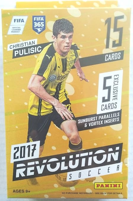 2017 PANINI REVOLUTION SOCCER 15 BASE CARD HANGER BOX LOOK TEEN SENSATION CHRISTIAN PULISIC ROOKIE CARD &amp FOR EXCLUSIVE INSERTS! SUPERSTARS MESSI NEYMAR RONALDO &amp MORE! SHIPS FROM USA