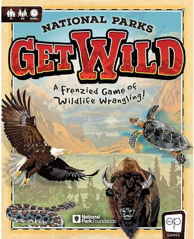 USAOPOLY National Parks Get Wild | Quick-Rolling Dice Game Featuring Iconic National Park Locations | Great Kids Game &amp Family Board Game