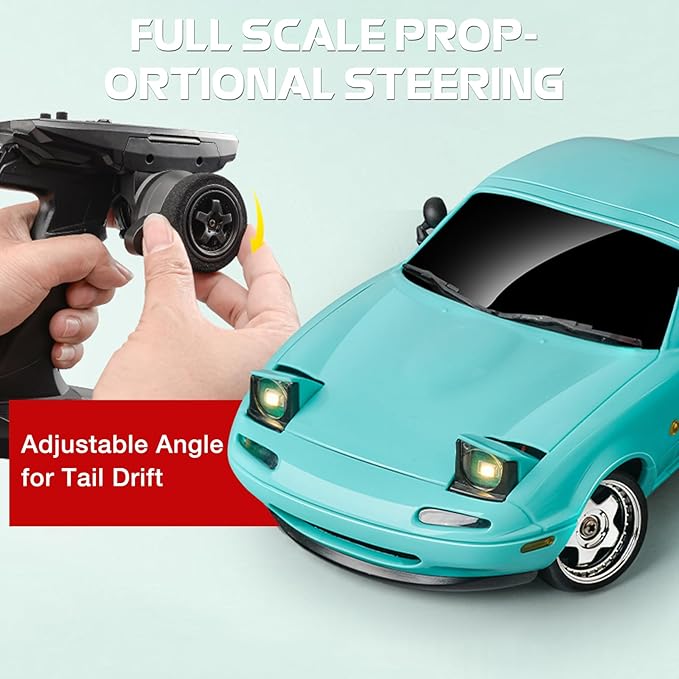 1/18 RC Drift Car LD1804 Mini Mazda MX-5 Remote Control High Speed Drifting Car RTF 2.4GHz RWD Miata RC Vehicles with Gyro LED Lights for Toy Gifts