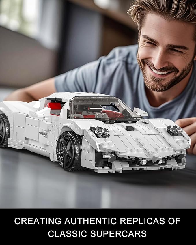 Mould King Sports Car Building Blocks Set Classic Racing Model Car Kits Collectible Supercar Building Set to Build Construction Toys Gifts for Teens Adults(1423 PCS)