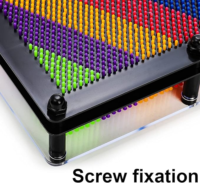 Hacaroa 3 Pack 3D Pin Art Toy Rainbow Plastic Pin Art Board Sensory Sculpture Toy Pin Impression Hand Mold Needle Toy for Kids Adults Home Office Decoration 3 Sizes
