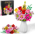 Flowers Bouquet Building Set Pink Roses Flores Set for Adults 765 PCS Botanical Collection Building Block Toy Home Decor Gifts for Valentine's Day Birthday Artificial Flowers for Women Kids 6+