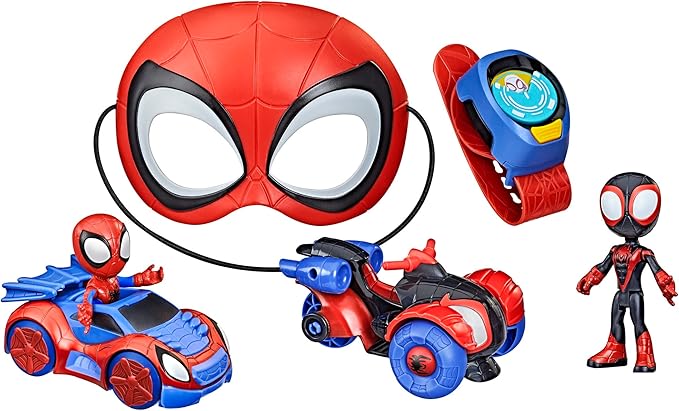 Spidey and his Amazing Friends Super Spidey Set Role Play Toys Toy Car Set Marvel Spider-Man Mask Great for Kids 3+ Years (Amazon Exclusive)