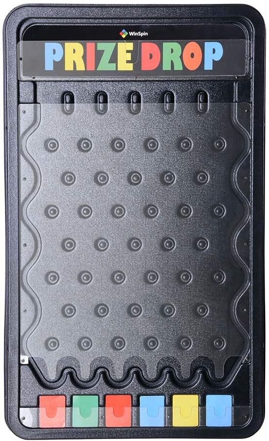 ZeHuoGe 30 Prize Drop Boards Disk Game Foldable Stand Customizable 6 Slots with 10 Pucks for Carnival Tradeshow Party