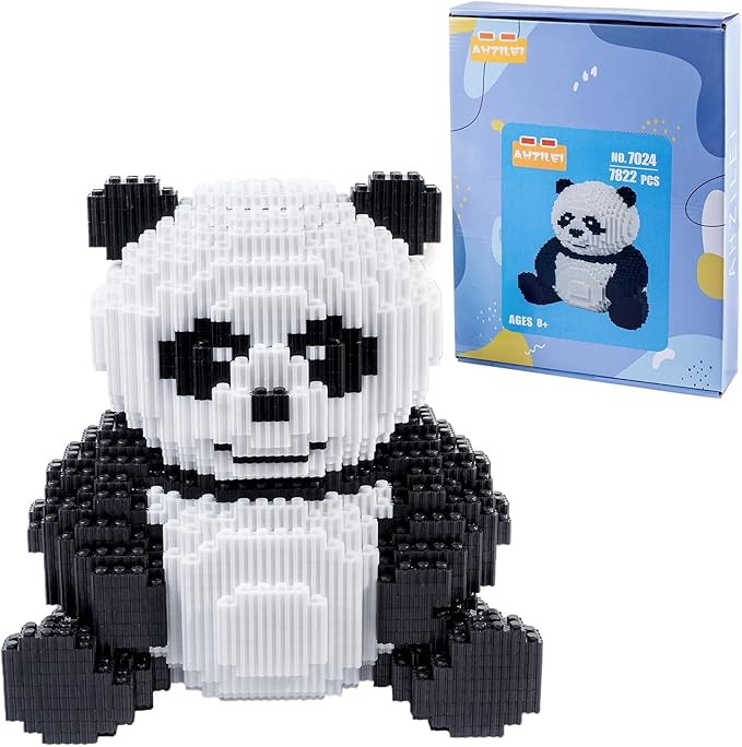 AHZILEl Animal Panda Blocks Building Set 7822 Pcs Cute 3D Puzzle Mini Building Bricks Toy Kits DlY Educational Particle Building Birthday Gift