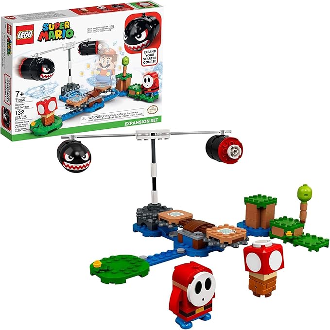 LEGO Super Mario Boomer Bill Barrage Expansion Set 71366 Building Kit Toy for Kids to Add to Their Super Mario Adventures with Mario Starter Course (71360) Playset (132 Pieces)