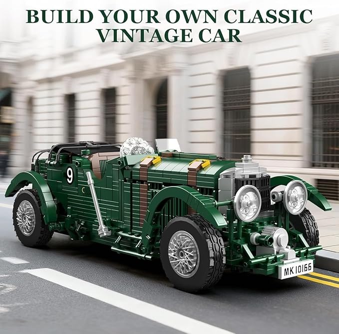 Mould King 10166 Blower Car Building Sets 1147+Piece MOC Oldtime Classic Sports Car Building Block Kits Collectible Racing Supercar Model for Adult