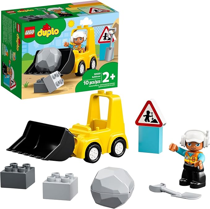 LEGO DUPLO Town Bulldozer Construction Vehicle 10930 Toy Set Early Development and Activity Toys Gift for Grandchildren Toddlers Boys &amp Girls Ages 2 Years Old and Up