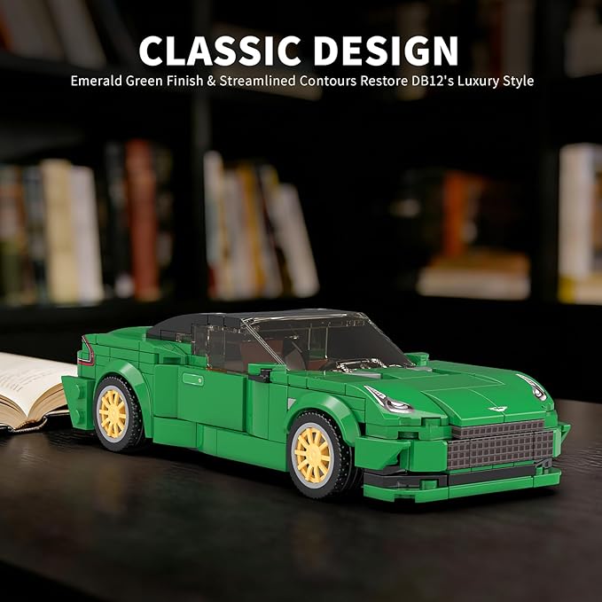 Mould King 27113 Martin DB12 Speed Champion Technik Car Building Set Classic Racing Car Model Kits for Display Gift Ideas for Birthdays and Fans (375+PCS)